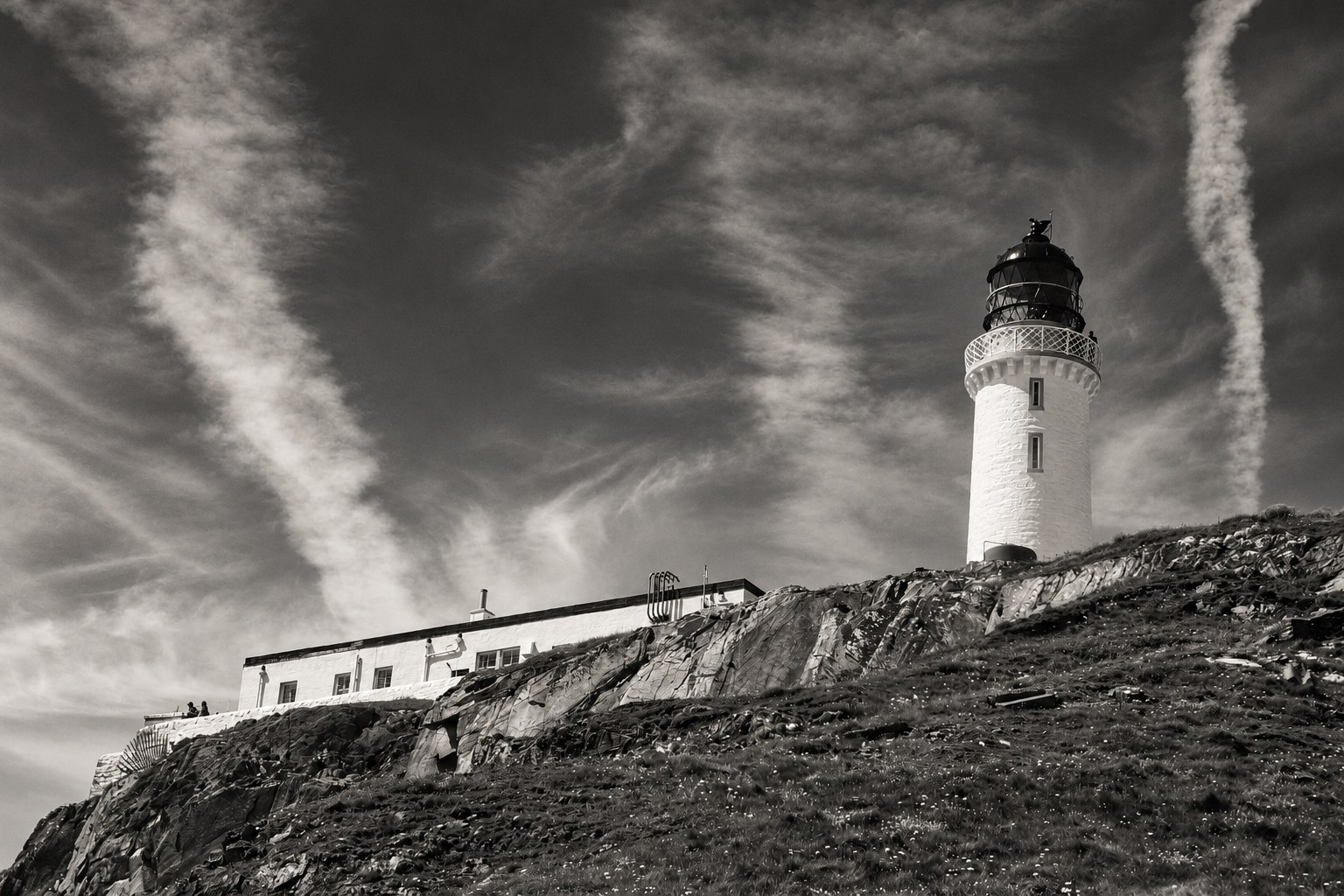 Mull of Galloway lighthouse in a platinum print style